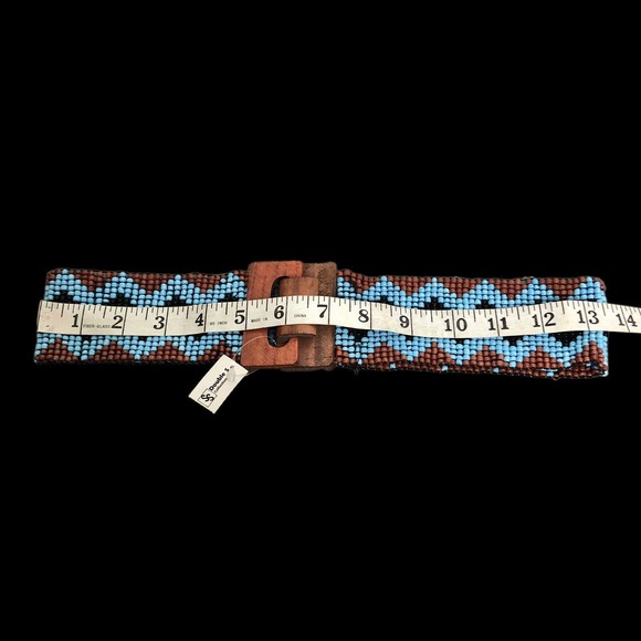 SS Double S Collection Belt Beaded Western Southwest Stretch Boho - Picture 4 of 7